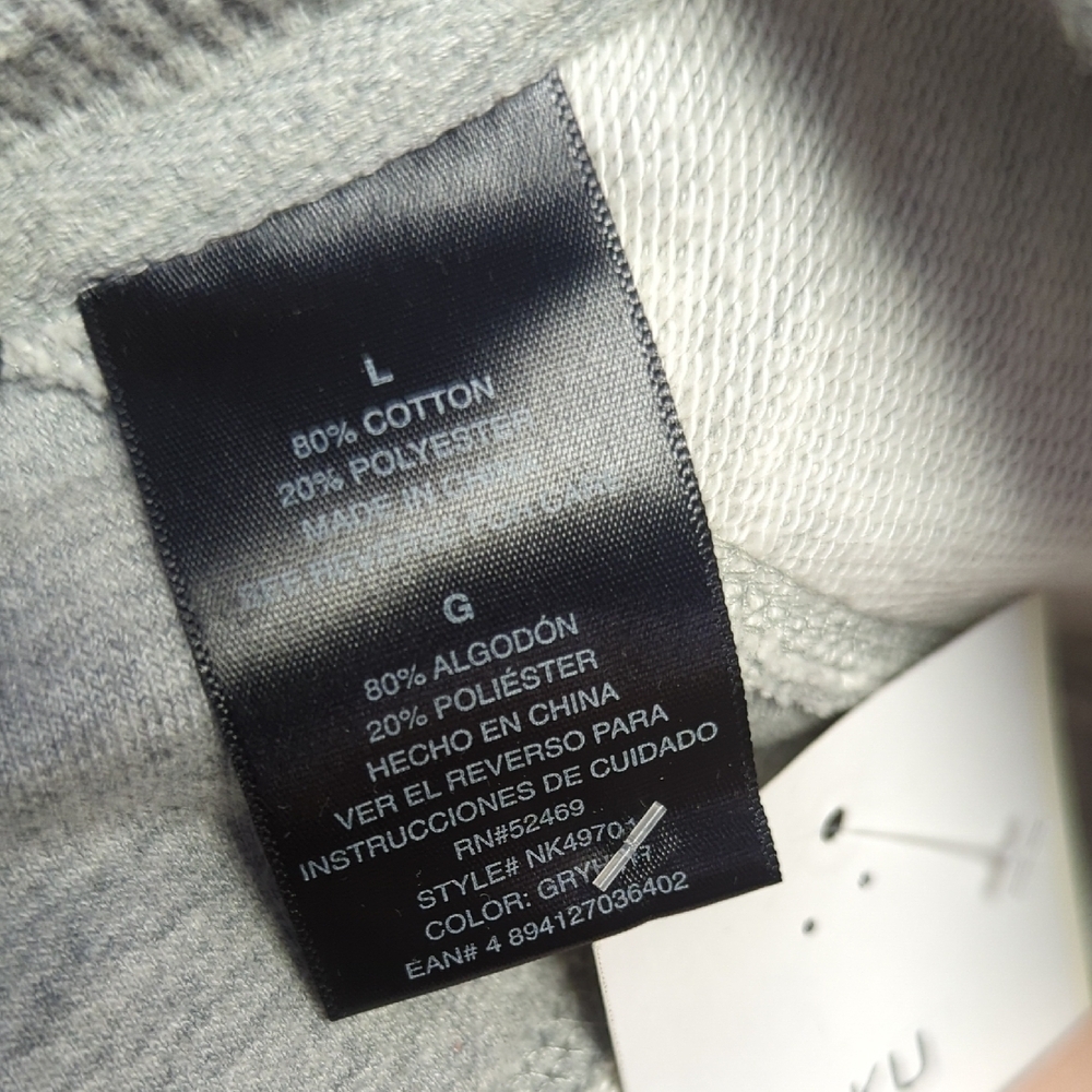 01121 Norma Kamali Full Zip Hoodie Sweatshirt Gray Size Large athletic sporty - Picture 5 of 10